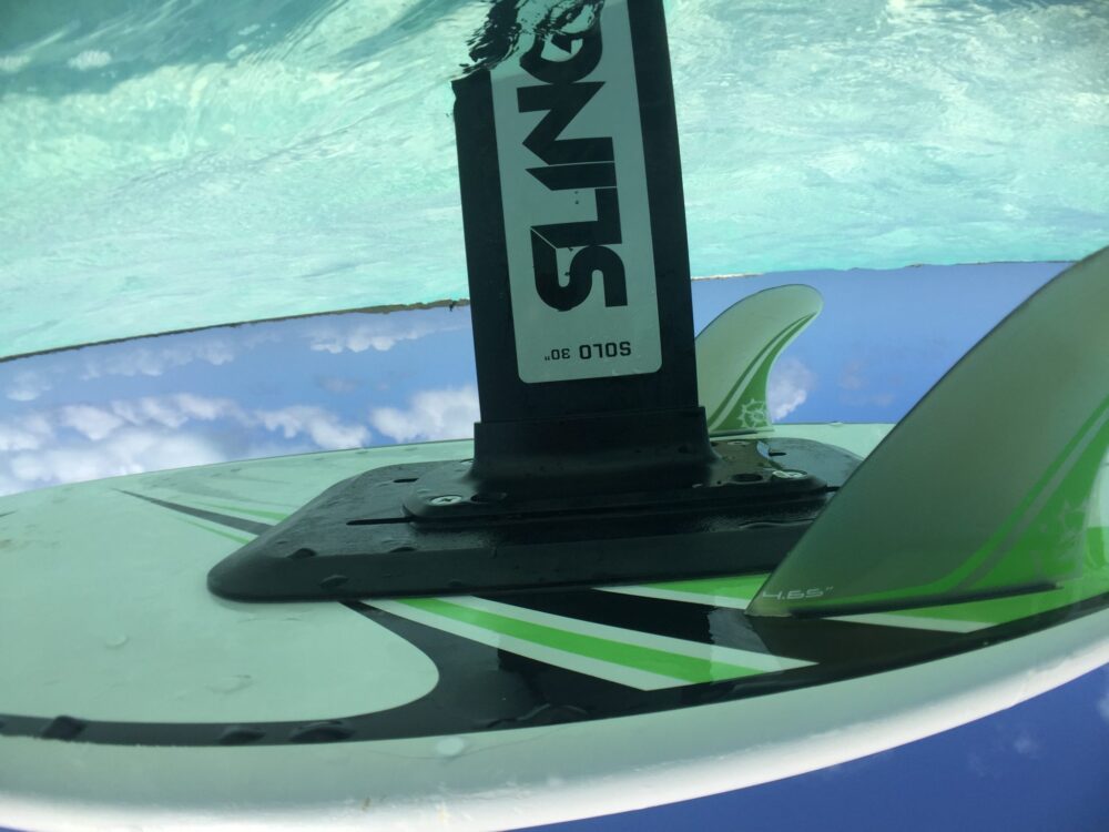 Regular FoilMount Installed on Surf Board