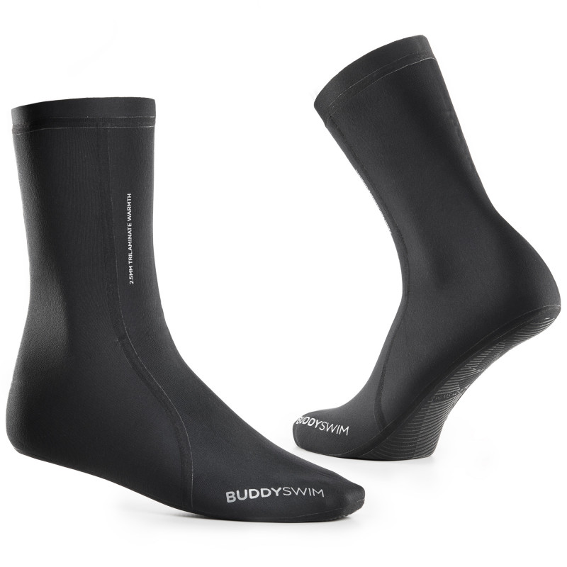 Neoprene Socks Buddyswim Trilaminate Warmth 2.5mm, Black