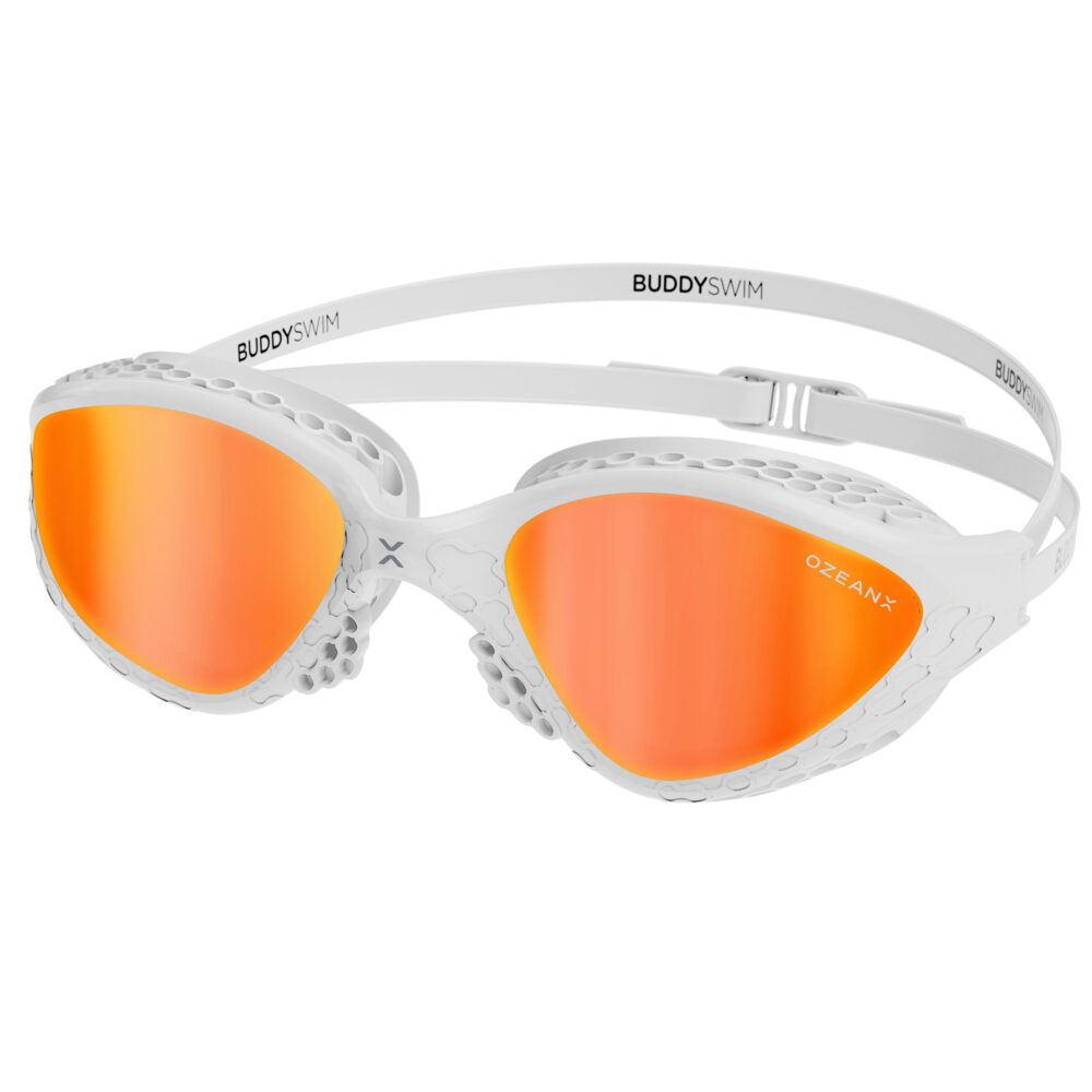 Swim Goggles Buddyswim OzeanX White/Orange Mirror