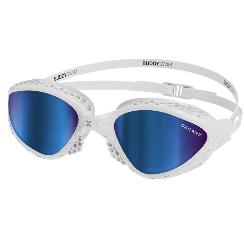 Swim Goggles Buddyswim OzeanX White/Blue Mirror