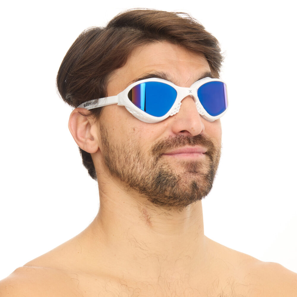Swim Goggles Buddyswim OzeanX White/Blue Mirror