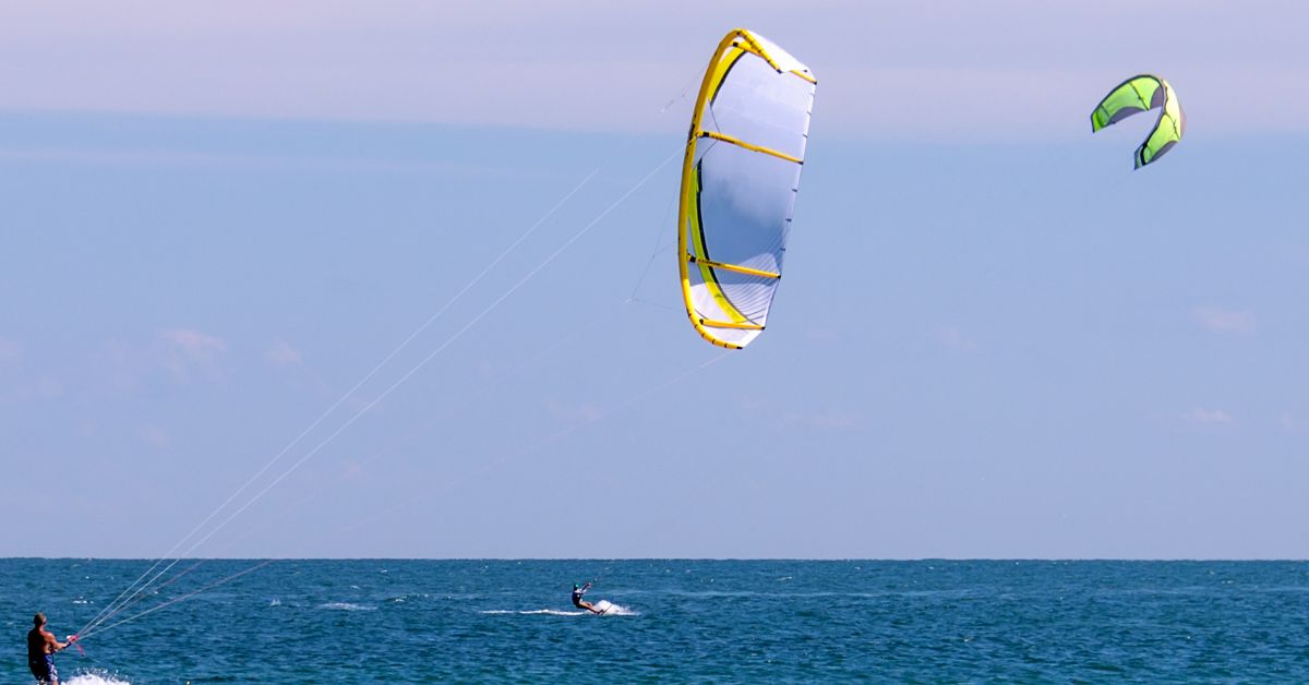 Kiteboarding kite in the are