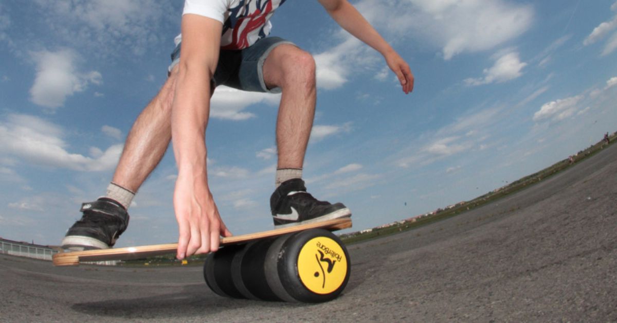 Man holding on a board