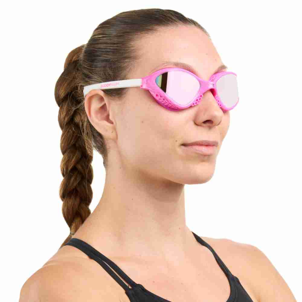 25133553-Action 1 Swim Goggles Buddyswim OzeanX Pink-White/Iridium Mirror
