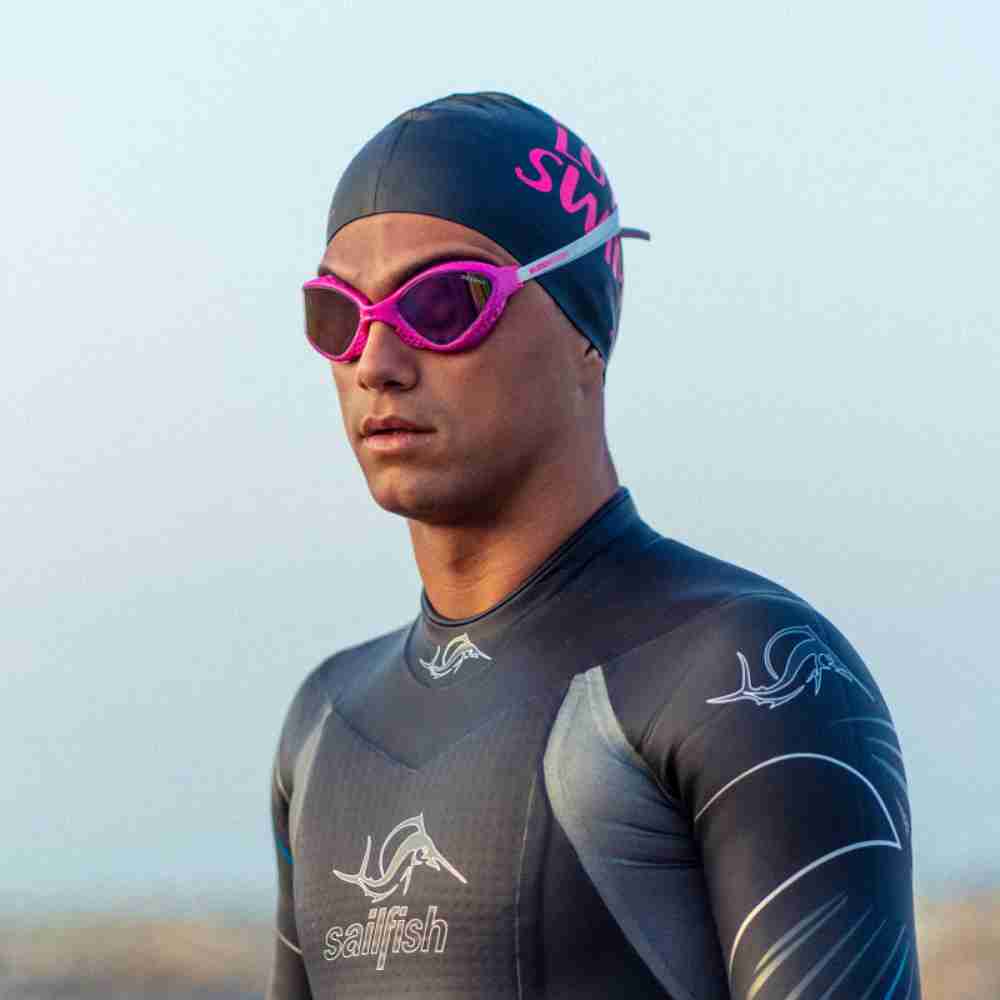 25133553-Action 3 Swim Goggles Buddyswim OzeanX Pink-White/Iridium Mirror