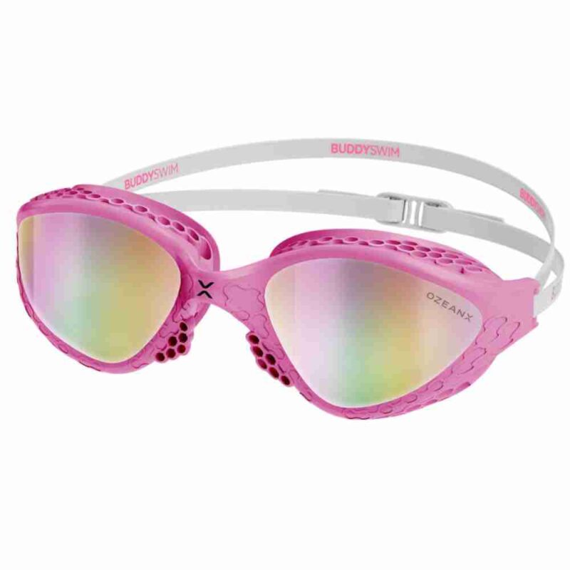 Swim Goggles Buddyswim OzeanX Pink-White/Iridium Mirror